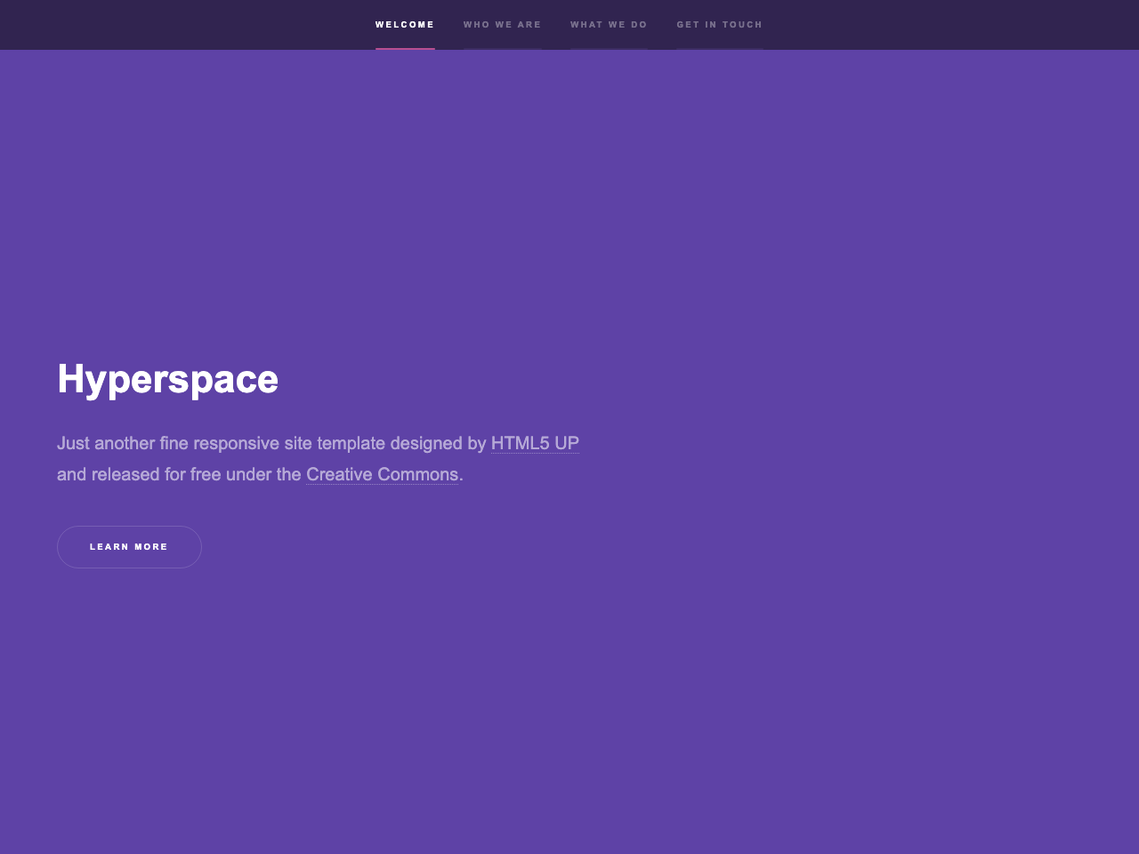 Gatsby Starter Hyperspace screenshot